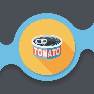 mutfak eşyaları domates can düz uzun gölge, eps10 simgesi