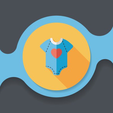Uzun Gölge, eps 10 ile bebek onesie düz simgesi