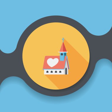 Uzun Gölge, eps10 düğün kilise düz simgesiyle