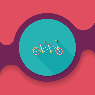 Uzun Gölge, eps10 ile ulaşım Bisiklet düz simgesi