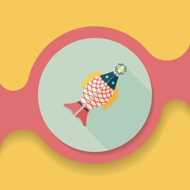 Çin yeni yılı uzun gölge, eps, düz simgesiyle Çince lu balık.