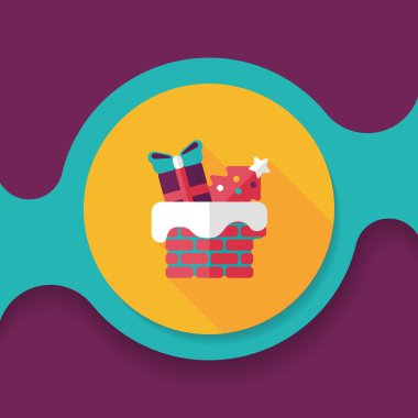 Uzun Gölge, eps10 ile Noel çatı düz simgesi