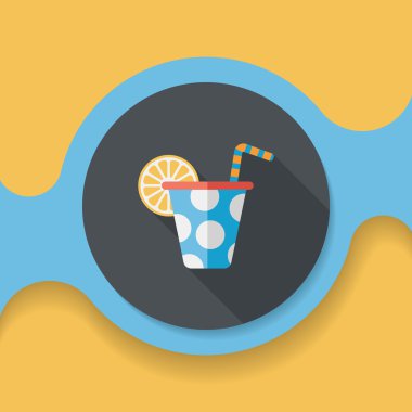 doğum günü partisi içki düz simgesiyle uzun gölge, eps10