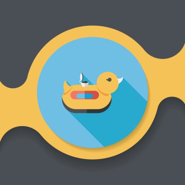 Uzun Gölge, eps10 yüzük düz simgesiyle ördek yüzmek