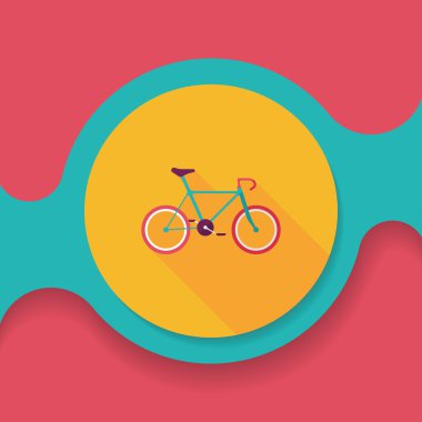 Uzun Gölge, eps10 ile ulaşım Bisiklet düz simgesi