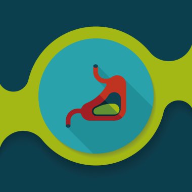 uzun gölge insan mide düz simgesi