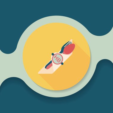 doğum günü partisi dishware düz simgesiyle uzun gölge, eps10