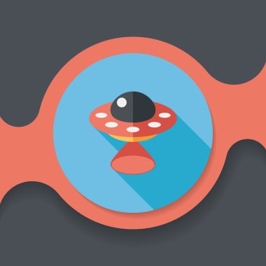 Uzun Gölge, eps10 ile uzay Ufo düz simgesi