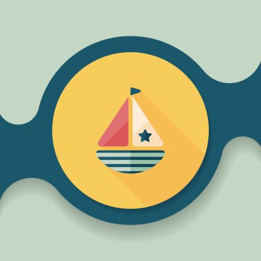 yelkenli ile uzun gölge, eps10 düz simgesi