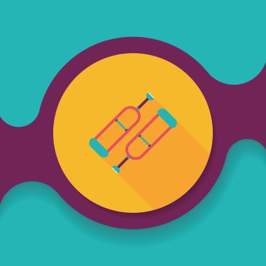 koltuk değneği ile uzun gölge düz simgesi