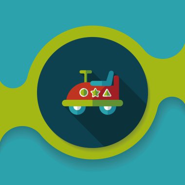 oyuncak araba uzun gölge düz simgesiyle