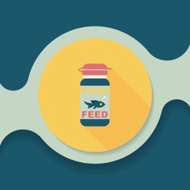 Uzun Gölge, eps10 düz simgesiyle beslemek evde beslenen hayvan balık