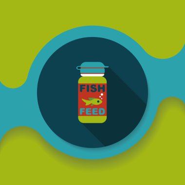 Uzun Gölge, eps10 düz simgesiyle beslemek evde beslenen hayvan balık