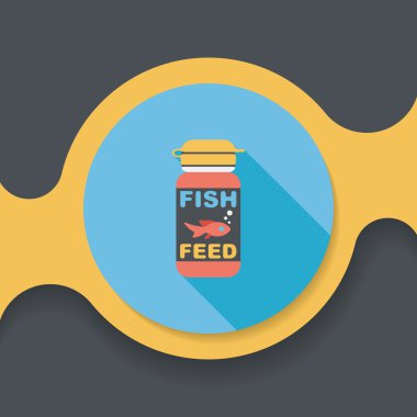 Uzun Gölge, eps10 düz simgesiyle beslemek evde beslenen hayvan balık