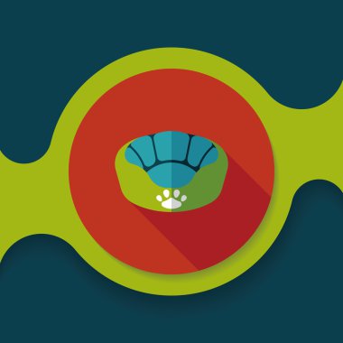 Uzun Gölge, eps10 ile evde beslenen hayvan yatak düz simgesi