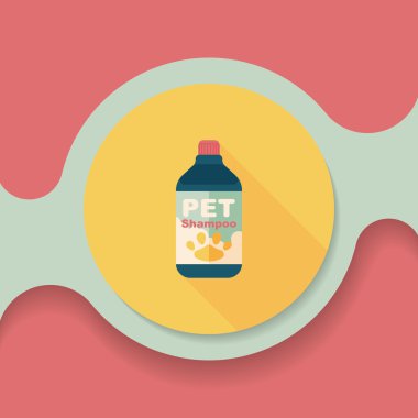 Uzun Gölge, eps10 ile evde beslenen hayvan şampuan düz simgesi