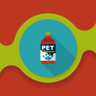 Uzun Gölge, eps10 ile evde beslenen hayvan şampuan düz simgesi