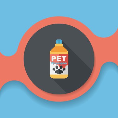 Uzun Gölge, eps10 ile evde beslenen hayvan şampuan düz simgesi