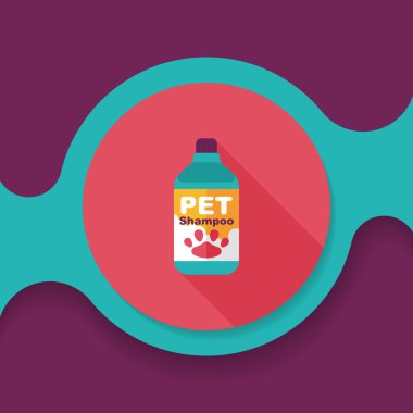 Uzun Gölge, eps10 ile evde beslenen hayvan şampuan düz simgesi