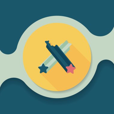 Evde beslenen hayvan köpek diş kemik düz simgesi uzun gölge, eps10 ile temizlik