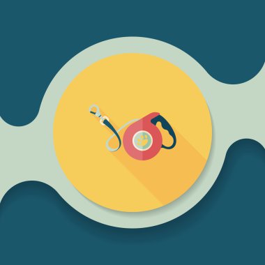 Evcil köpek uzun gölgeli düz simge, eps10