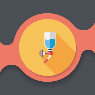 Evde beslenen hayvan su içme uzun gölge, eps10 ile düz simgesi