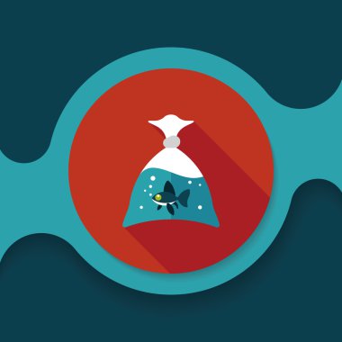 Uzun Gölge, eps10 ile evde beslenen hayvan balık düz simgesi