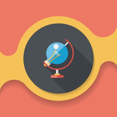 ampul uzun gölge, eps10 düz simgesi