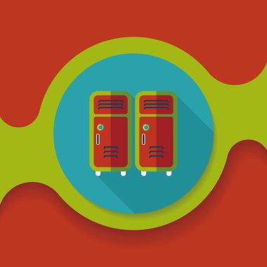 Uzun Gölge, eps10 ile okul dolap düz simgesi