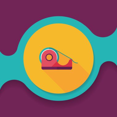 yapışkan bant düz simgesi ile uzun gölge, eps10