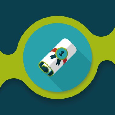 Uzun Gölge, eps10 ile Diploma düz simgesi