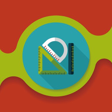 Cetvel uzun gölge, eps10 düz simgesi