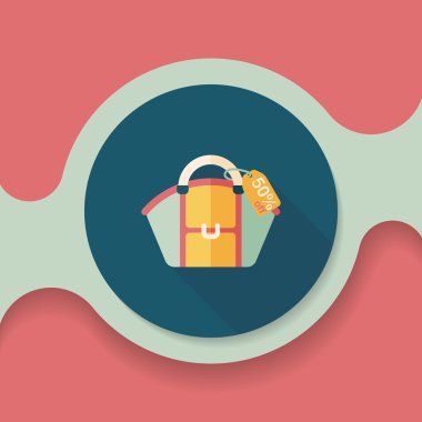 Uzun Gölge, eps10 ile alışveriş çantası düz simgesi