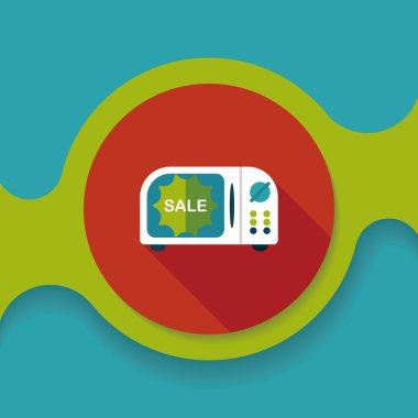 slae mikrodalga fırın düz simgesiyle uzun gölge, eps10 alışveriş