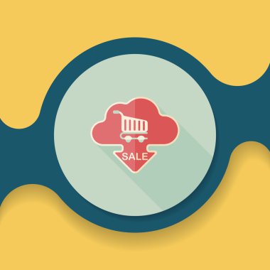 alışveriş kontrol uzun gölge, eps10 ile düz simgesi yerleştir