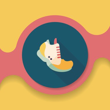 Uzun Gölge, eps10 spor ayakkabı düz simgesi