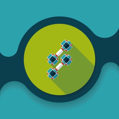 Dumbbell düz simgesi ile uzun gölge, eps10