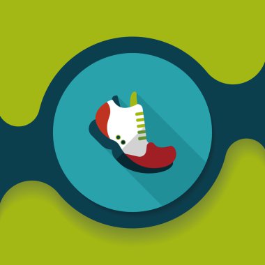 Uzun Gölge, eps10 spor ayakkabı düz simgesi