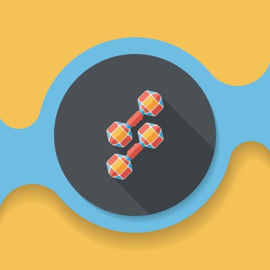 Dumbbell düz simgesi ile uzun gölge, eps10