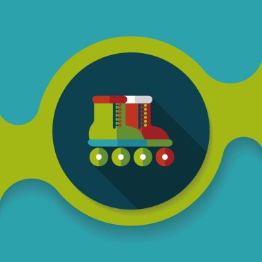 uzun gölge ile paten düz simgesi