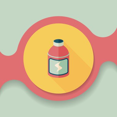 Uzun Gölge, eps10 ile enerji içecekleri düz simgesi