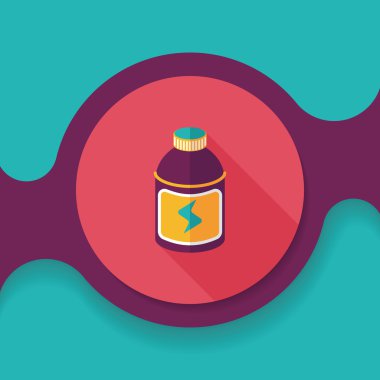 Uzun Gölge, eps10 ile enerji içecekleri düz simgesi