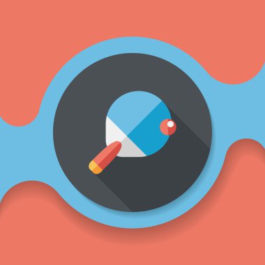 Uzun Gölge, eps10 ile Masa Tenisi raketi düz simgesi