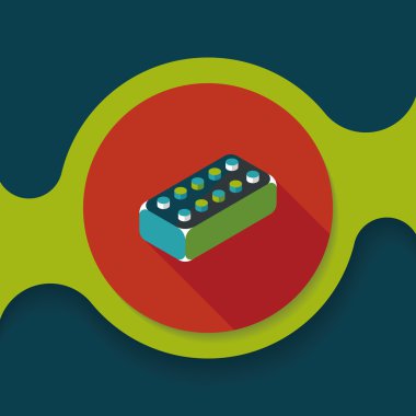 Uzun Gölge, eps10 ile tuğla oyuncak düz simgesi