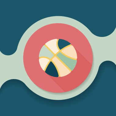 Basketbol düz simgesi ile uzun gölge, eps10