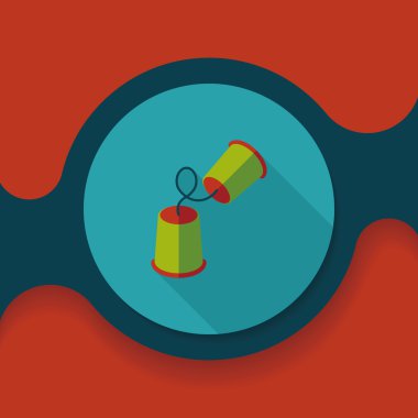 kağıt bardak düz simgesi ile uzun gölge, eps10 telefon