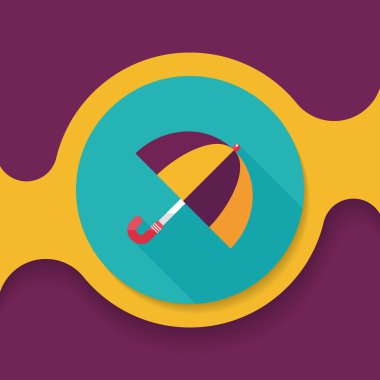 şemsiye uzun gölge düz simgesi