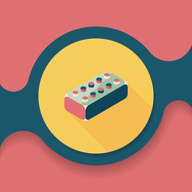 Uzun Gölge, eps10 ile tuğla oyuncak düz simgesi