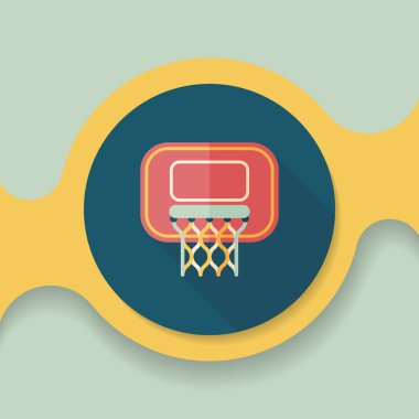 Basketbol düz simgesi ile uzun gölge, eps10