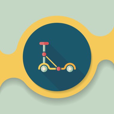 Scooter uzun gölge düz simgesi